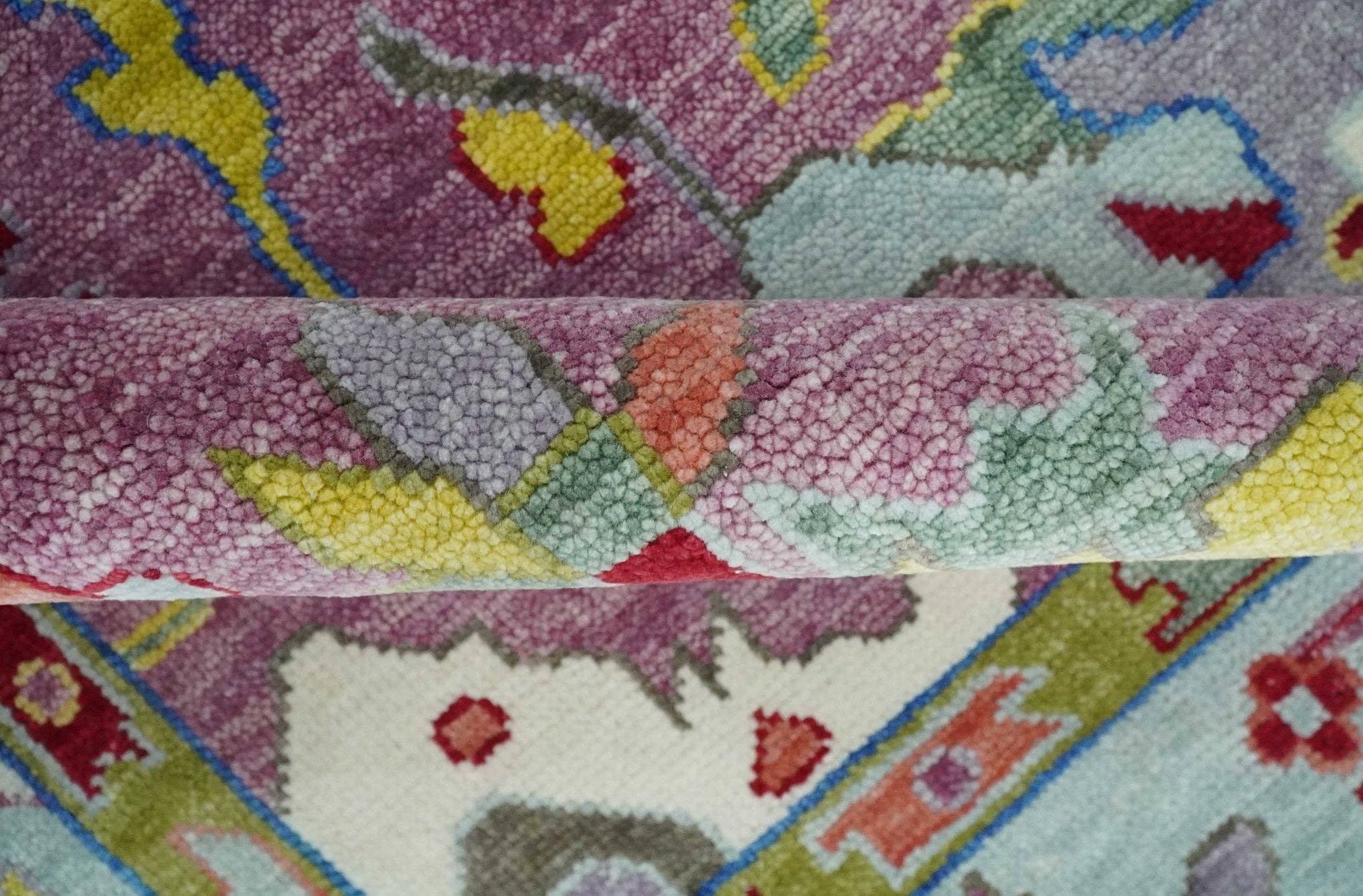 The Rug Decor, Inc. - Wholesale Area Rug - Ready to Ship Pink Modern Oushak Rug Wool Blue Colorful Hand knotted Area Rug6