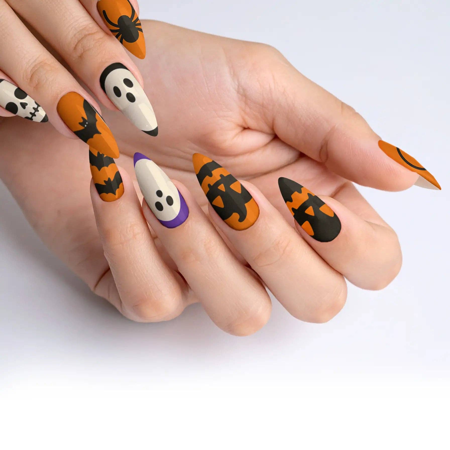 FYNE BODY - Wholesale Press-on/fake nails - Pumpkin Patch Glam Halloween Press-On Nails46