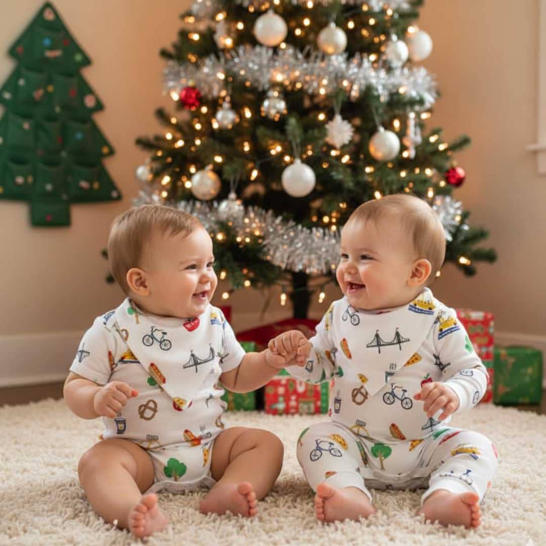 Estella - Wholesale Bodysuit (Non-Footed) - Baby - Organic Baby Onesie, All-Over NYC Print 3