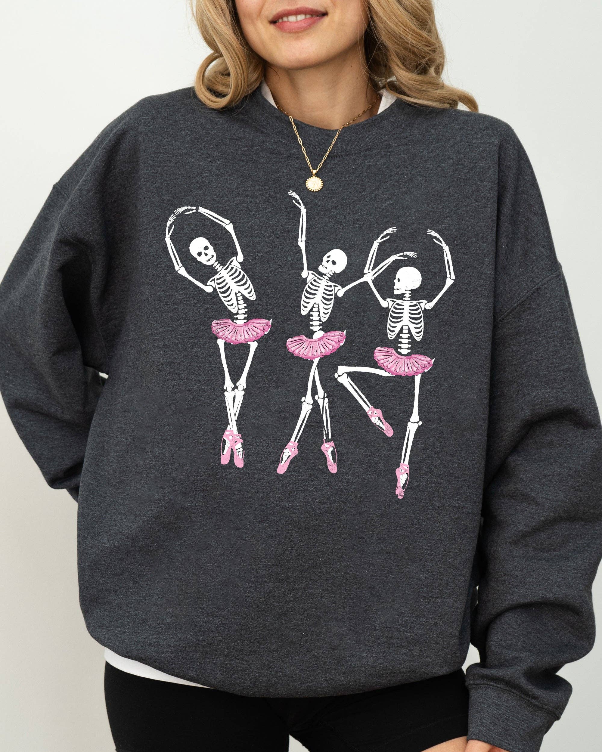 Refinery Number One LLC - Wholesale Graphic Sweatshirt - Women's - Dancing Skeleton Ladies, Ghost, Funny, Halloween Sweatshirt1