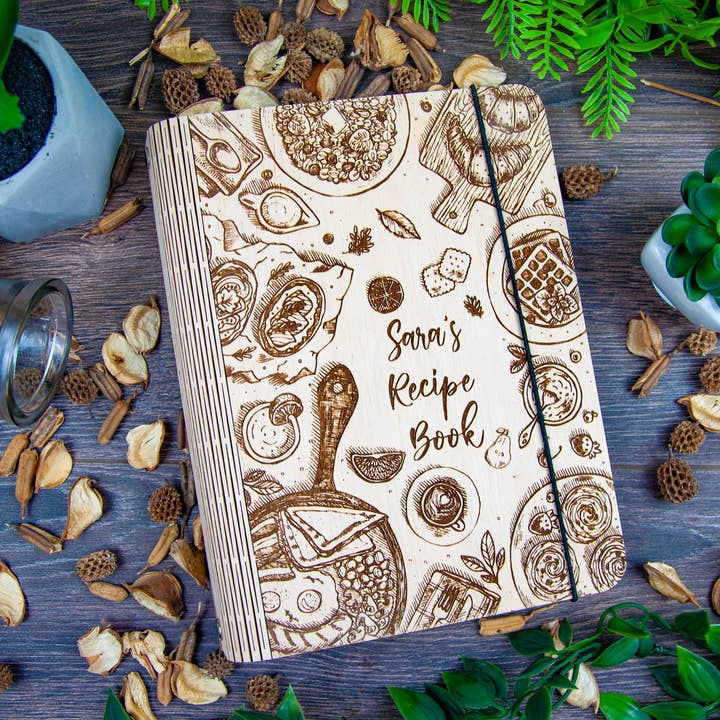 Organizer in legno per ricettari Diario in legno per la vendita all'ingrosso da parte di HoneyTheWood