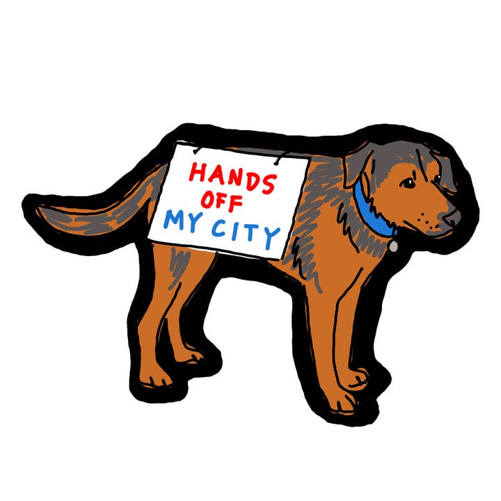 Protest Dog Sticker for wholesale by La Familia Green