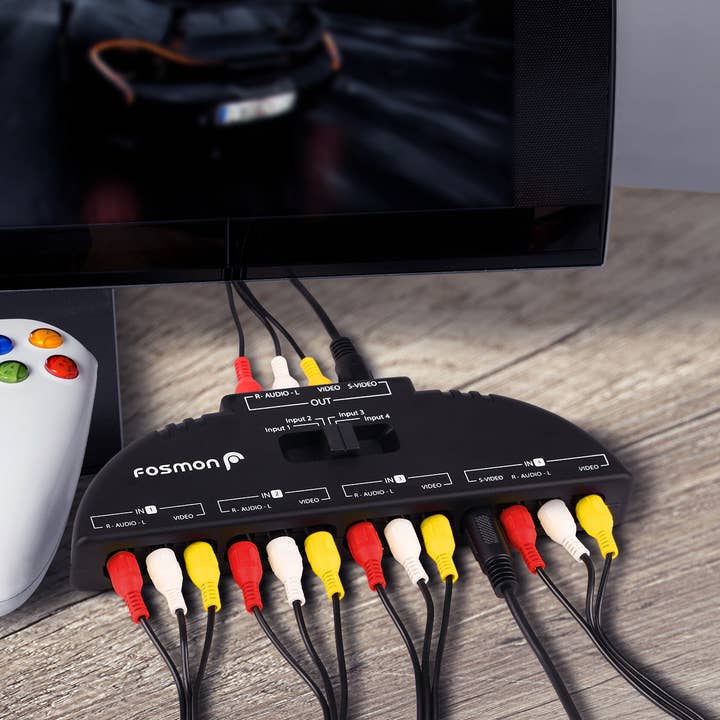 Fosmon - Wholesale Electronic toy – Child & baby - 4-Way AV RCA & S-Video Switch Selector Box Splitter3