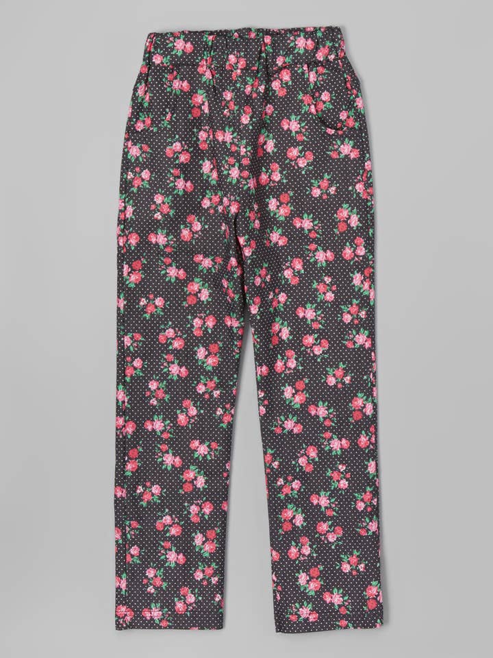 The Clarke Pant - Polka Rose Black for wholesale by Leighton Alexander