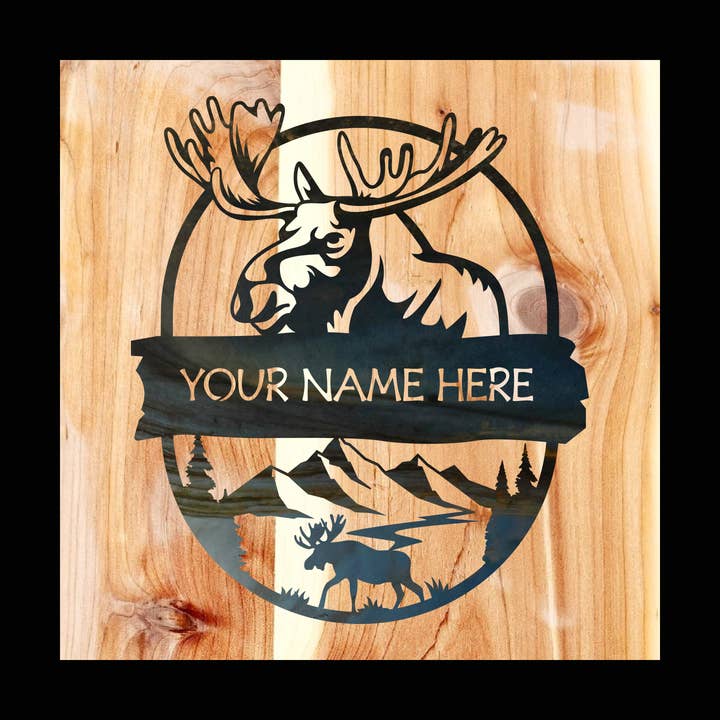 Älg Efternamn Metallskylt för wholesale av Designed With Sparks