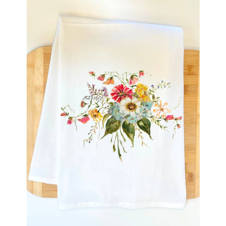 Sweet Pea Kitchen Towel for wholesale by Pamela Cassidy Designs