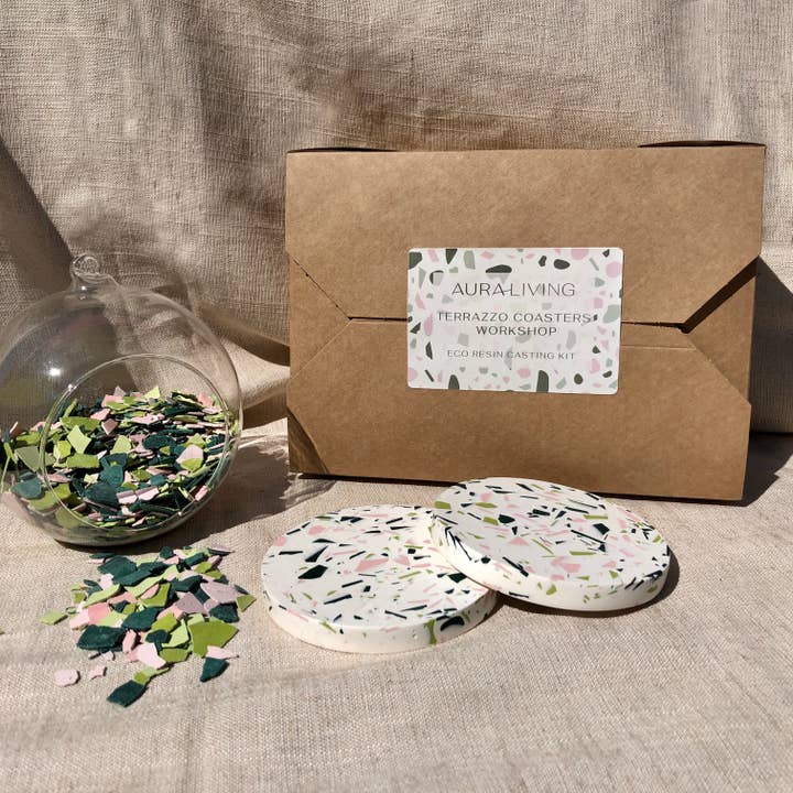 Aura Living - Wholesale DIY Craft Kit - Terrazzo Coasters Workshop Kit