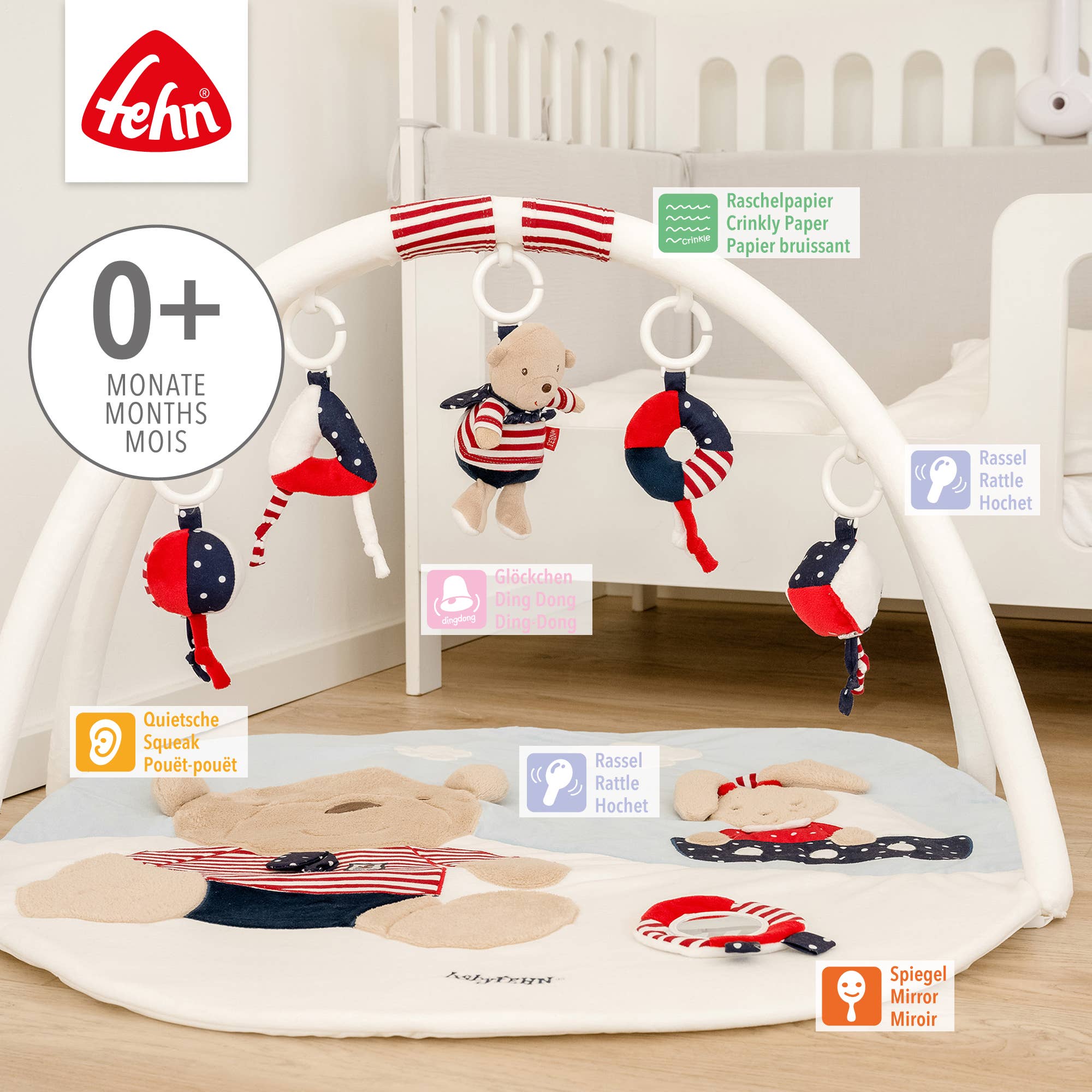 Fehn - Wholesale Play Mat - Kids & Baby - Ocean Club 3D Activity Blanket - Game Arch with Toys2