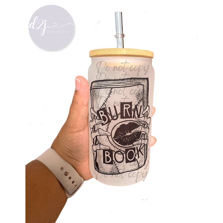 Burn Book Halloween Skeleton Hands Copo Cerveja Lata Tampa por atacado de D2JCrafts