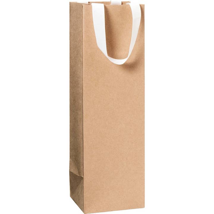 Giftwrap UK – wholesale Gift bag – Brown Gift Bag - Embossed - Ribbon Handle