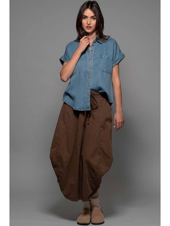BLUE Lightweight Lyocell Camp Collar Denim Shirt for wholesale on Faire