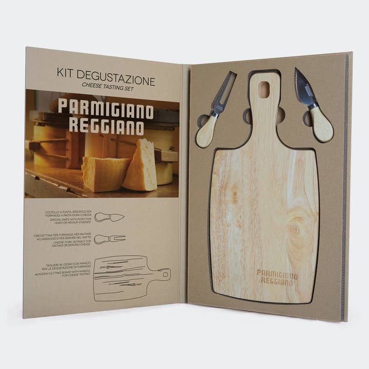 Kit de dégustation « Coffret de livres en bois » Original Parmigiano Reggiano pour la vente par Italian Within