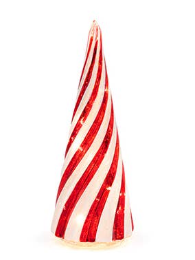 LED Red/White Swirl Tree Item # 53107 for wholesale by Napco