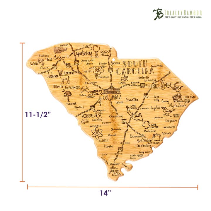 Totally Bamboo - Wholesale Cutting Board - Destination South Cutting Board with Engraved Artwork