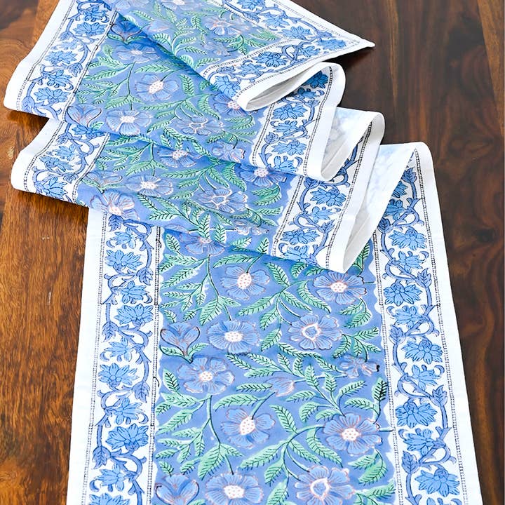 Sevya Handmade - Wholesale Table Runner - Sage & Blue Table Runner3