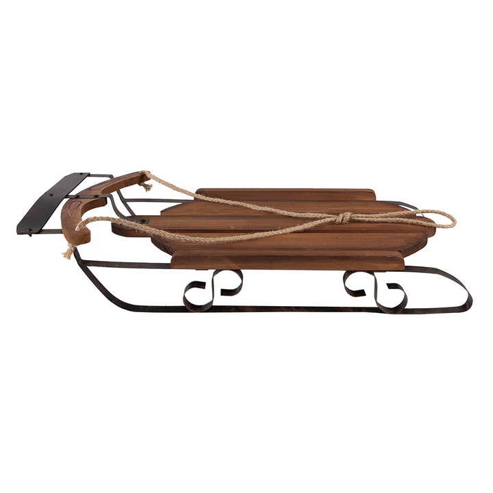 Decorative Sleigh 71x39x14 cm Brown Wood for wholesale by Clayre & Eef