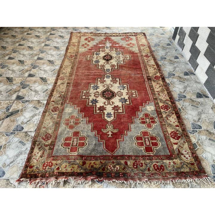 Vintage Turkish Oushak Wool Handmade Large Area Rug 5x9 ft for wholesale by Oushak Rugs