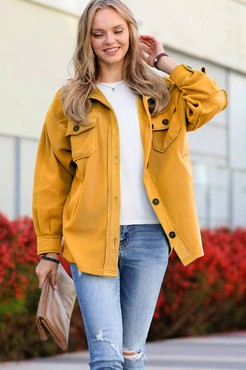 42POPS – Casaco camiseiro – Mulher por atacado – Sobrecamisa de Lã Sobredimensionada c/ remendo no cotovelo32