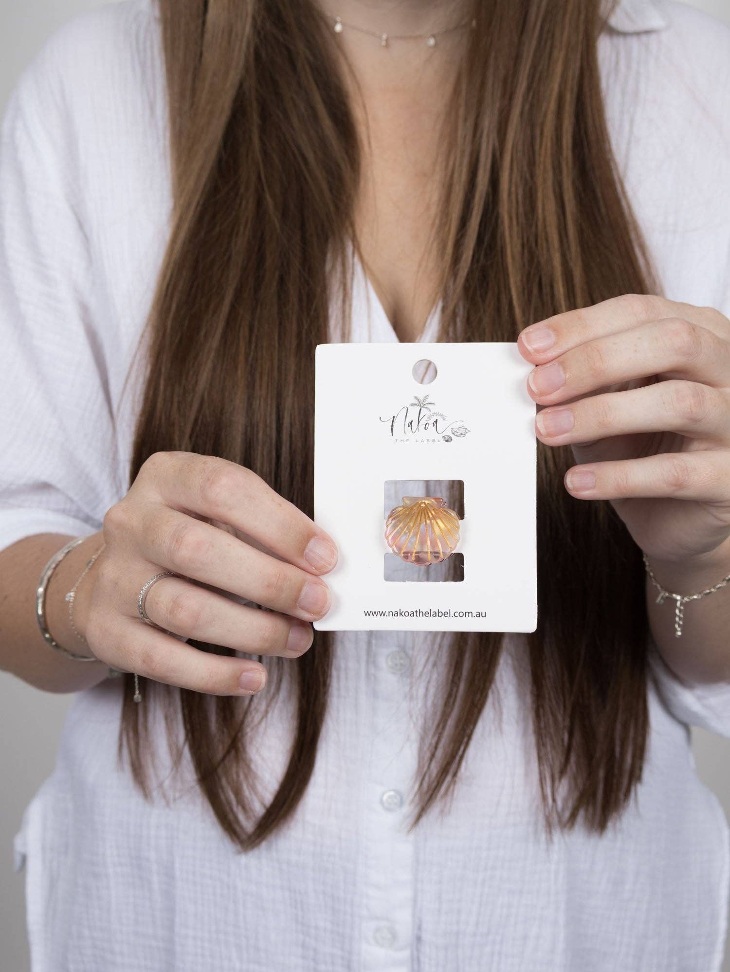 Nakoa The Label - Wholesale Hair Clip - Women's - Claw Clip -- Clam Shell - Acetate - Small - Shore0