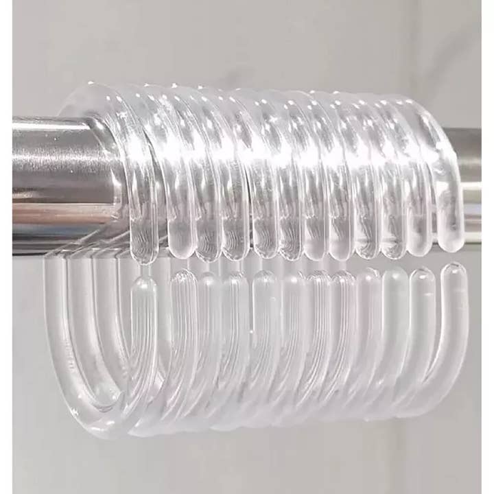 12 Stück klare Premium-Duschvorhanghaken aus Kunststoff für den Großhandel von home mart goods