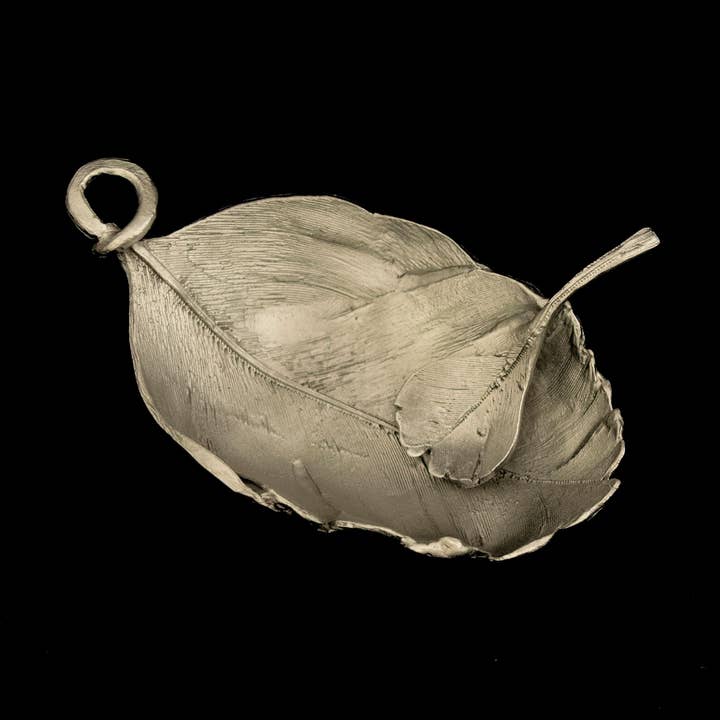 Feather Salt Dish - Antique Pewter Finish for wholesale by Michael Michaud Table Art