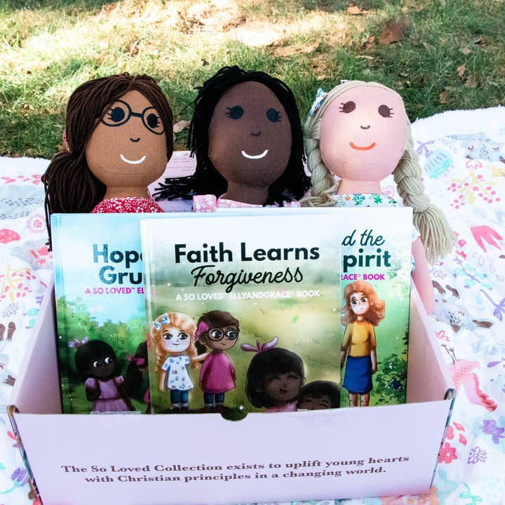 EllyandGrace - Wholesale Doll - Kids - Faith, Grace, Hope, Full Linen Doll and Christian Book Set40
