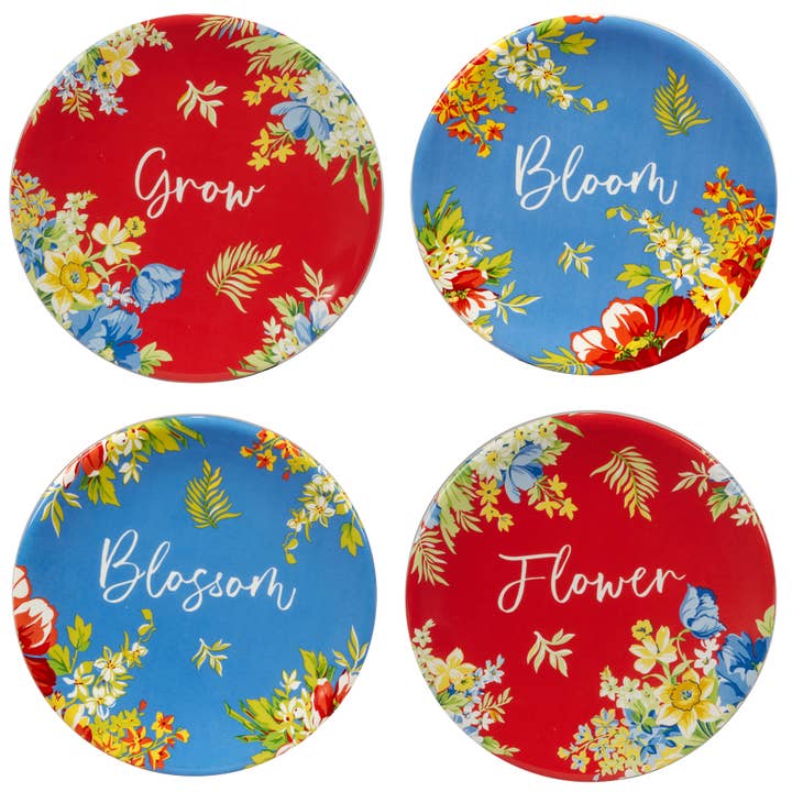 Certified International - Wholesale Appetizer Serveware - Blossom Blossom Set of 4 Canape Plates