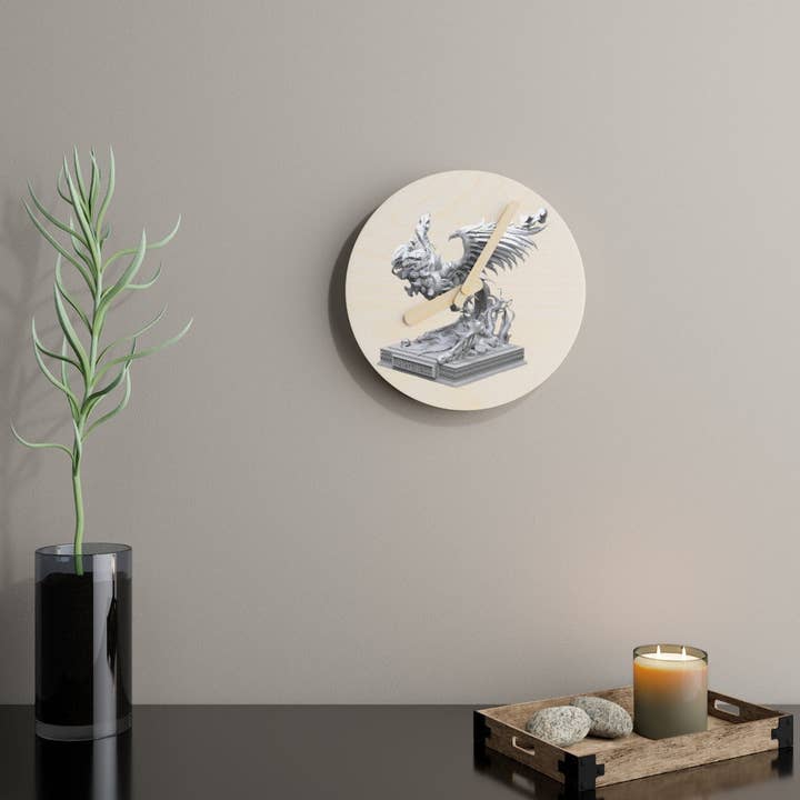 Merciless the Flaming SkyBird Wanduhr aus Holz für den Großhandel von Marick Booster