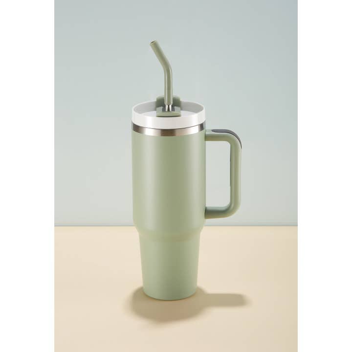 Kook - Wholesale Insulated Mug/Tumbler - Kook Stainless Steel Tumbler, with Straw and Handle, 40 oz