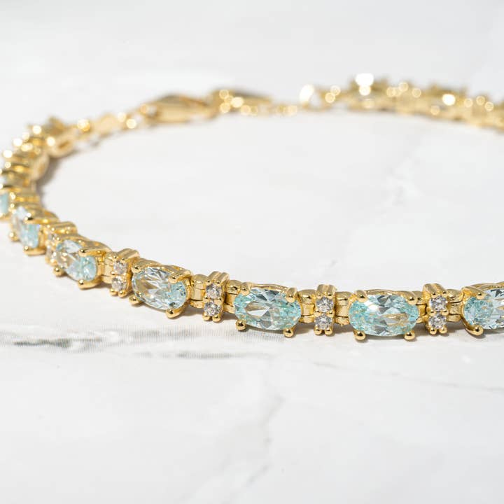 Sami Jewels – Engroshandel Tennisarmbånd – Aquamarine armbånd i tennisstil2