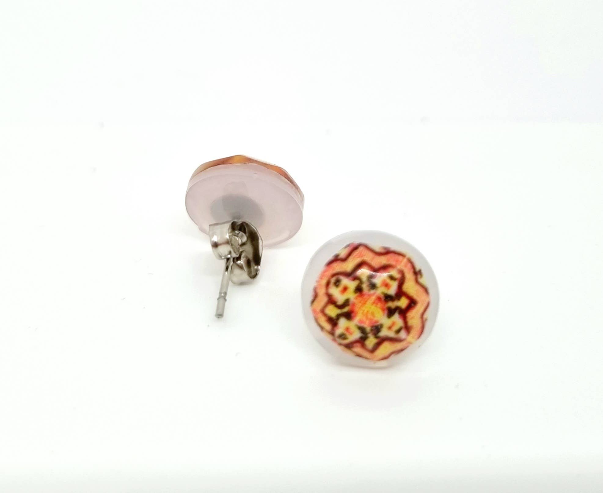 LUSO TILES JEWELRY - Vente Clous d'oreille - Petites boucles d’oreilles rondes en résine UV5