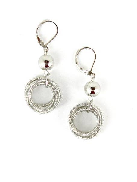 250 - Silver PW Loop with Silver Bead Earring for wholesale by Sea Lily