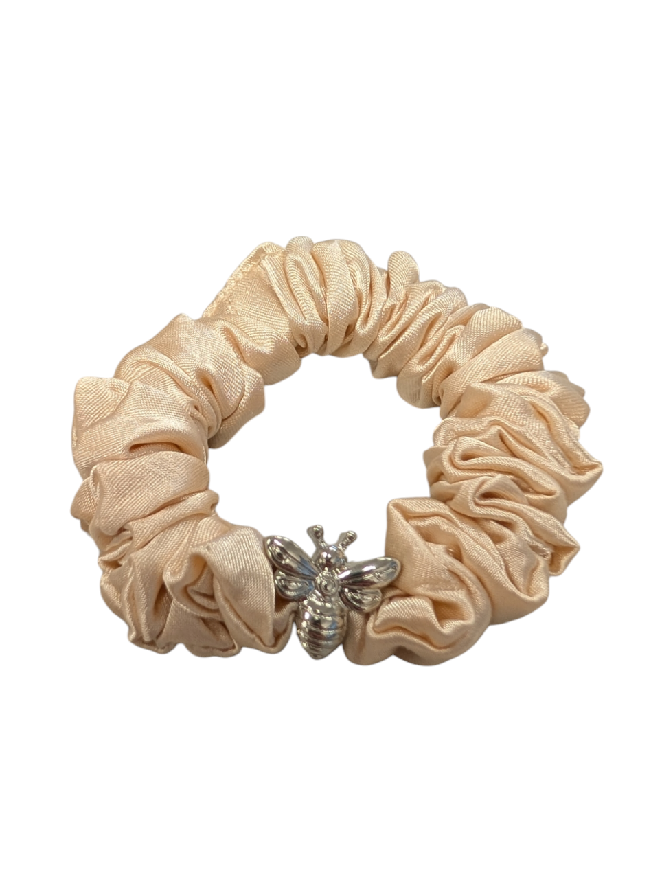 Last True Angel – Großhandel Haargummi – Damen – Satin-Haargummi mit silbernem Bienenanhänger (verschiedene Farben)1