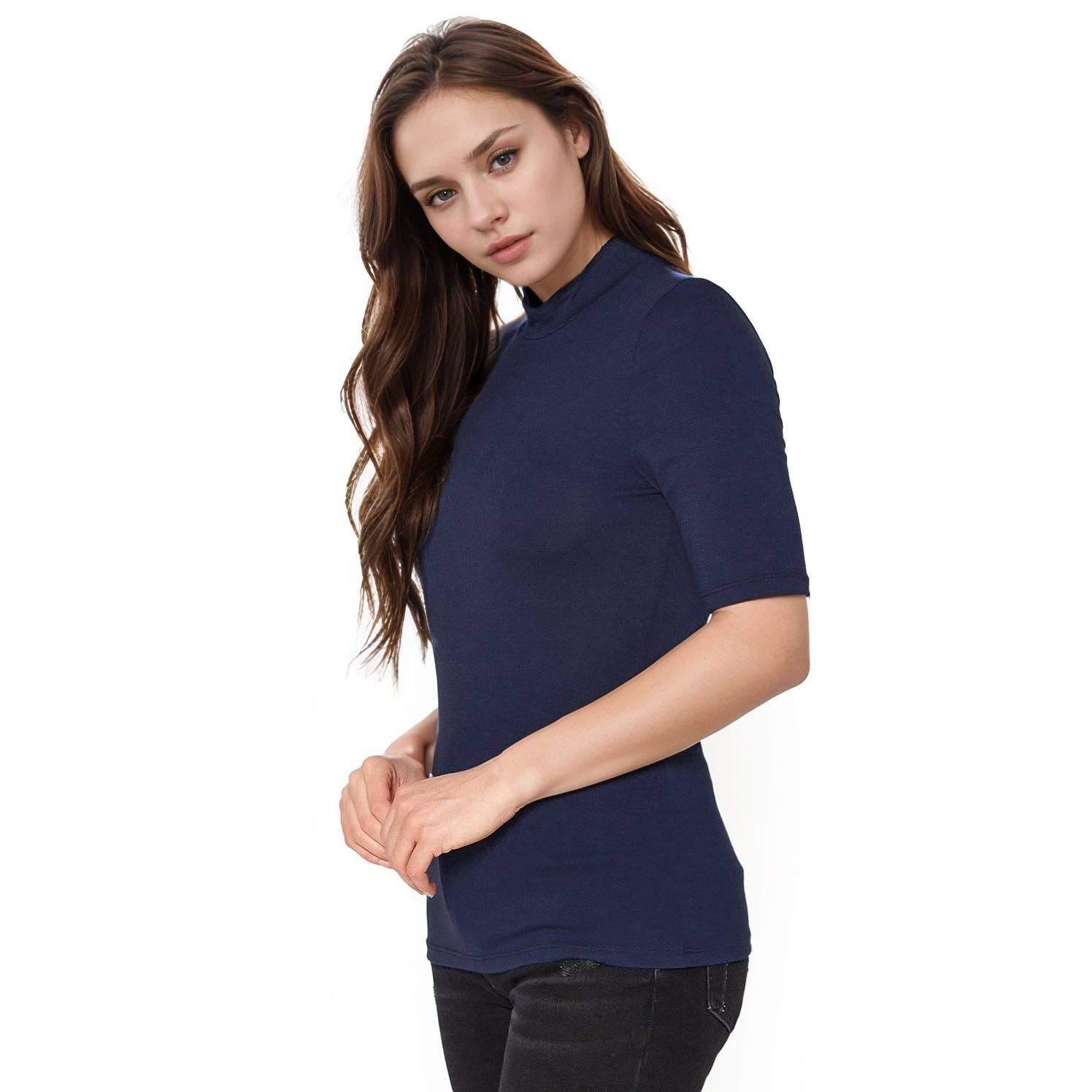 Robin K – Top de malha - Mulher por atacado – Bellatrix Feminino De Manga Tartaruga Justo Top Justo18