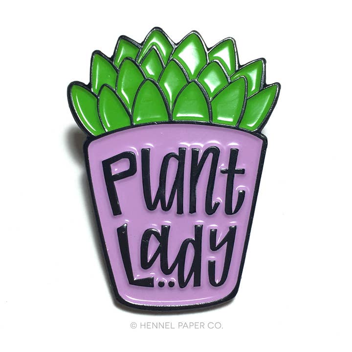 Enamel Pin - Plant Lady for wholesale by Hennel Paper Co.