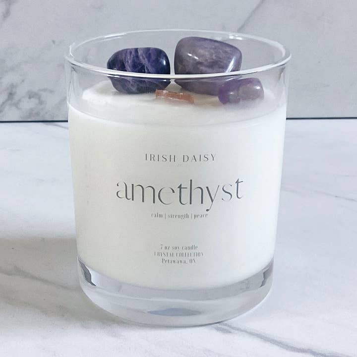 Amethyst Soy Candle for wholesale by Irish Daisy Candle Co.