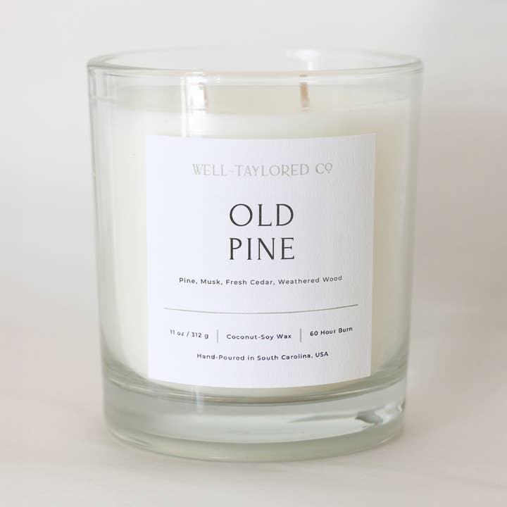 Old Pine Coconut-Soy Candle for wholesale by Well-Taylored Co.