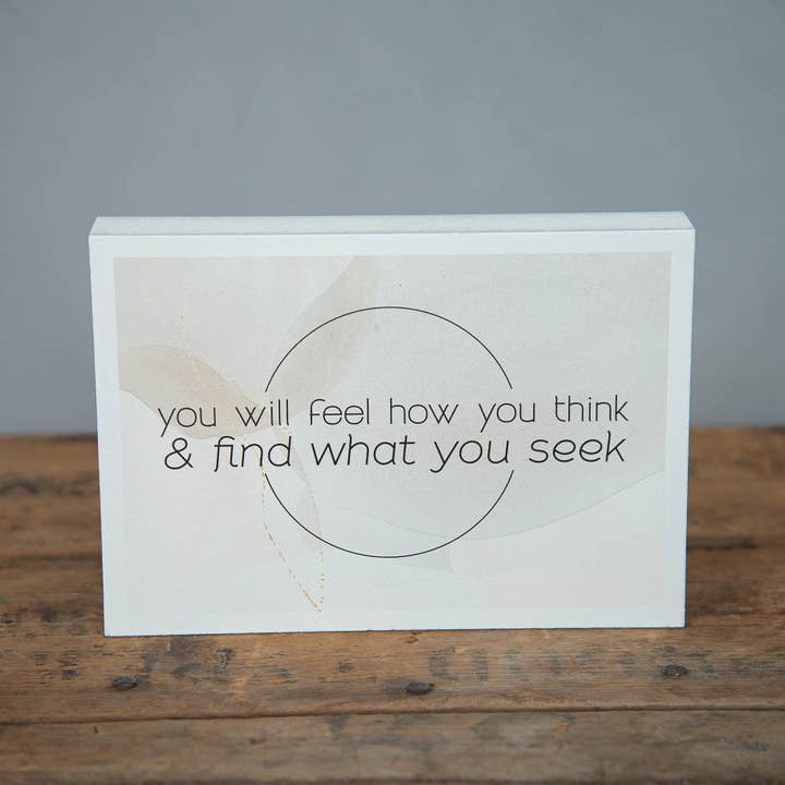 Blockskylt - ”Du kommer att känna hur du tänker” för wholesale av Tiny House Vintage and Art