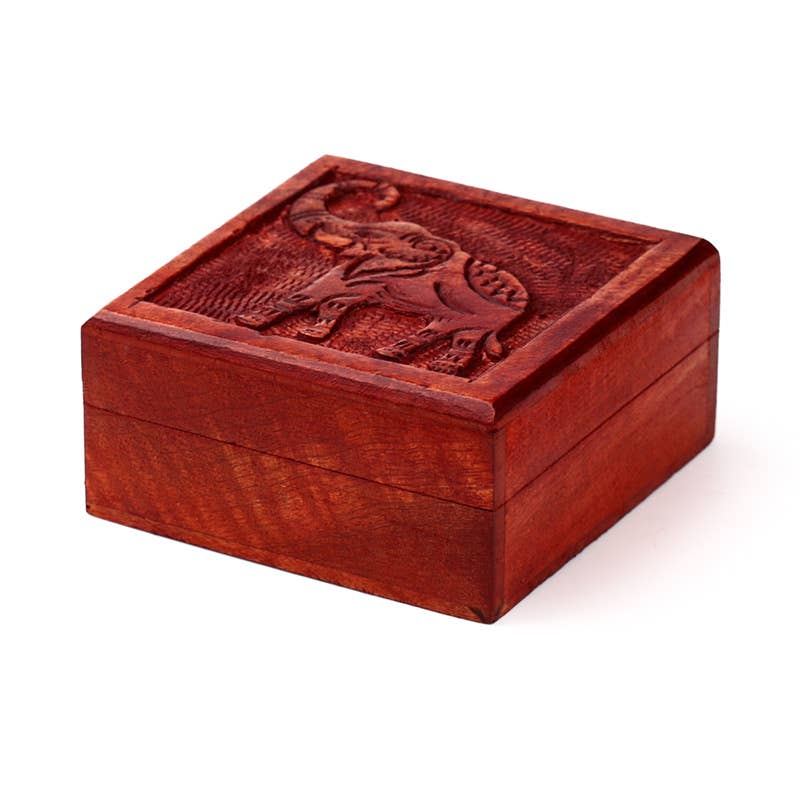Puckator Ltd – Großhandel Schmuckschatulle/-Organizer – Schmuckkästchen mit Elefantenmotiv aus Mangoholz, geschnitzt4