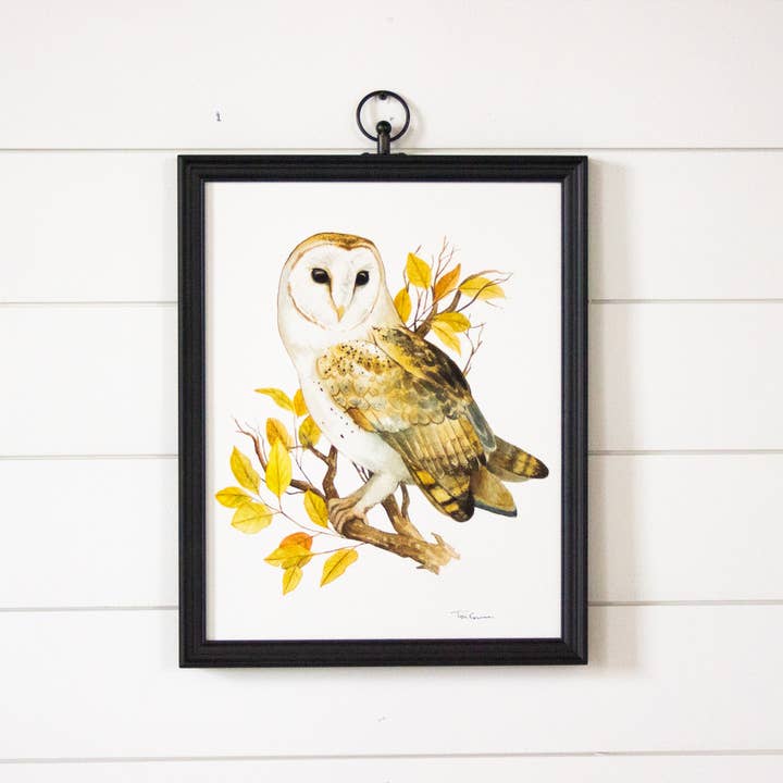 Barn Owl Watercolor Art Print for wholesale by Tori Denae Art
