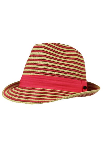 Cap Zone – wholesale Fedora - Unisex – Soft Straw Crushable Toyo Stripe Fedora0