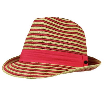 Cap Zone – wholesale Fedora - Unisex – Soft Straw Crushable Toyo Stripe Fedora