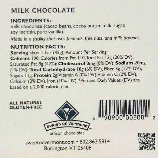 Sweet on Vermont Artisan Confections - Wholesale Chocolate Bar - Chocolate - Milk4