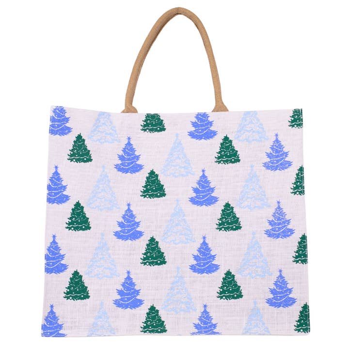 The Royal Standard - Wholesale Gift Bag - Evergreen Dreams Carryall Tote White/Blue/Green 22x19x8
