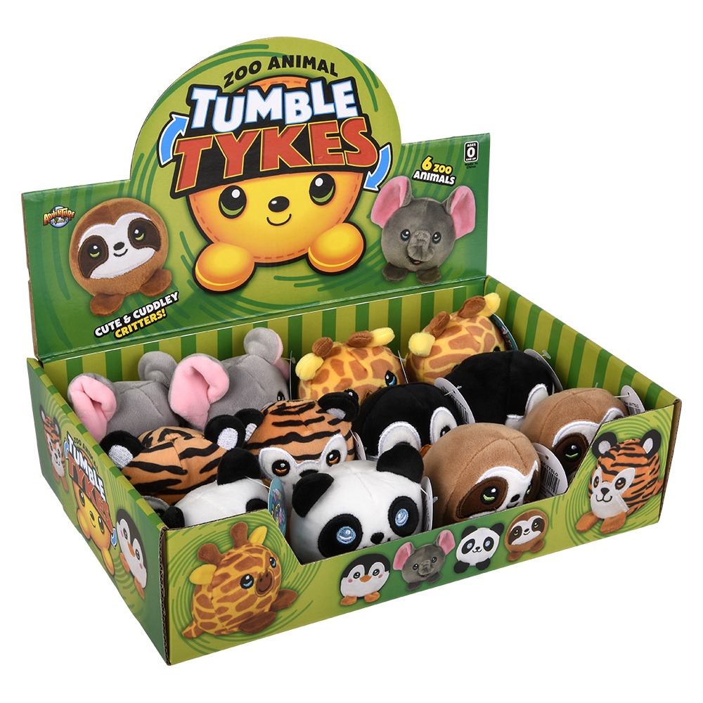 The Toy Network - Wholesale Stuffed/Plush Toy - Kids & Baby - (T) TUMBLE TYKES ZOO ASSORTMENT 12CT3