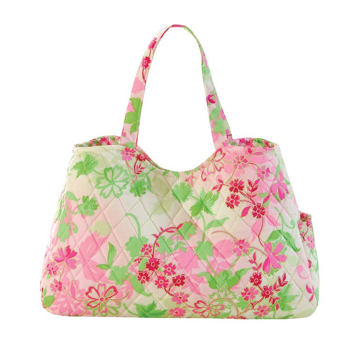 SALE Eden Pink Floral Tote Bag 11.3" x 7.3" for wholesale by C&F Home
