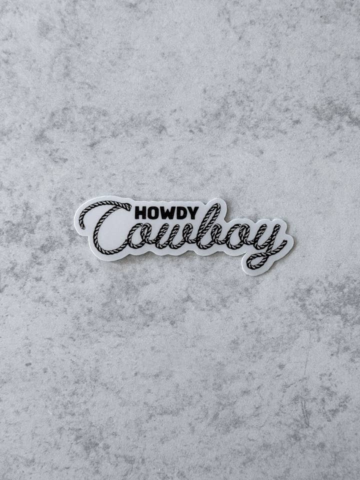 Howdy Cowboy klistermärke för wholesale av Wolf & Wren Co.