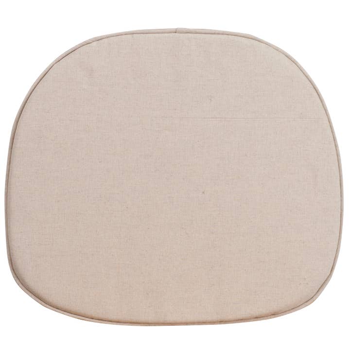 Natural Thin Chair Cushion with Tieback Straps for wholesale by Flash Furniture