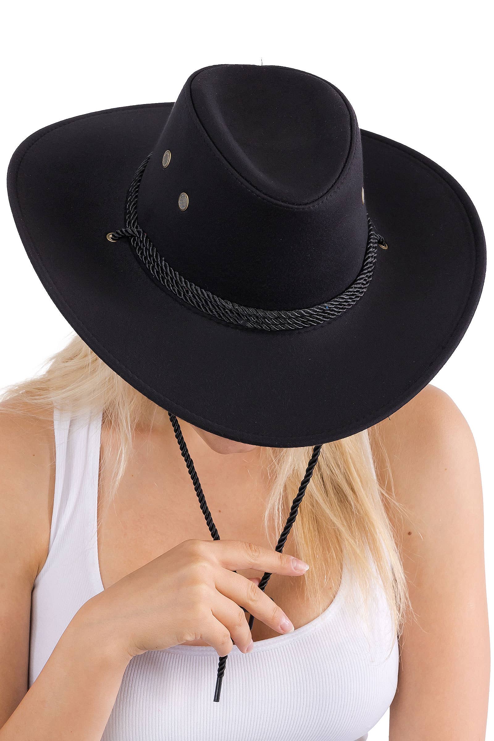 Cap Zone – wholesale Cowboy Hat – Women’s – Classic Vegan Nubuck Leather Western Cowboy Hat2