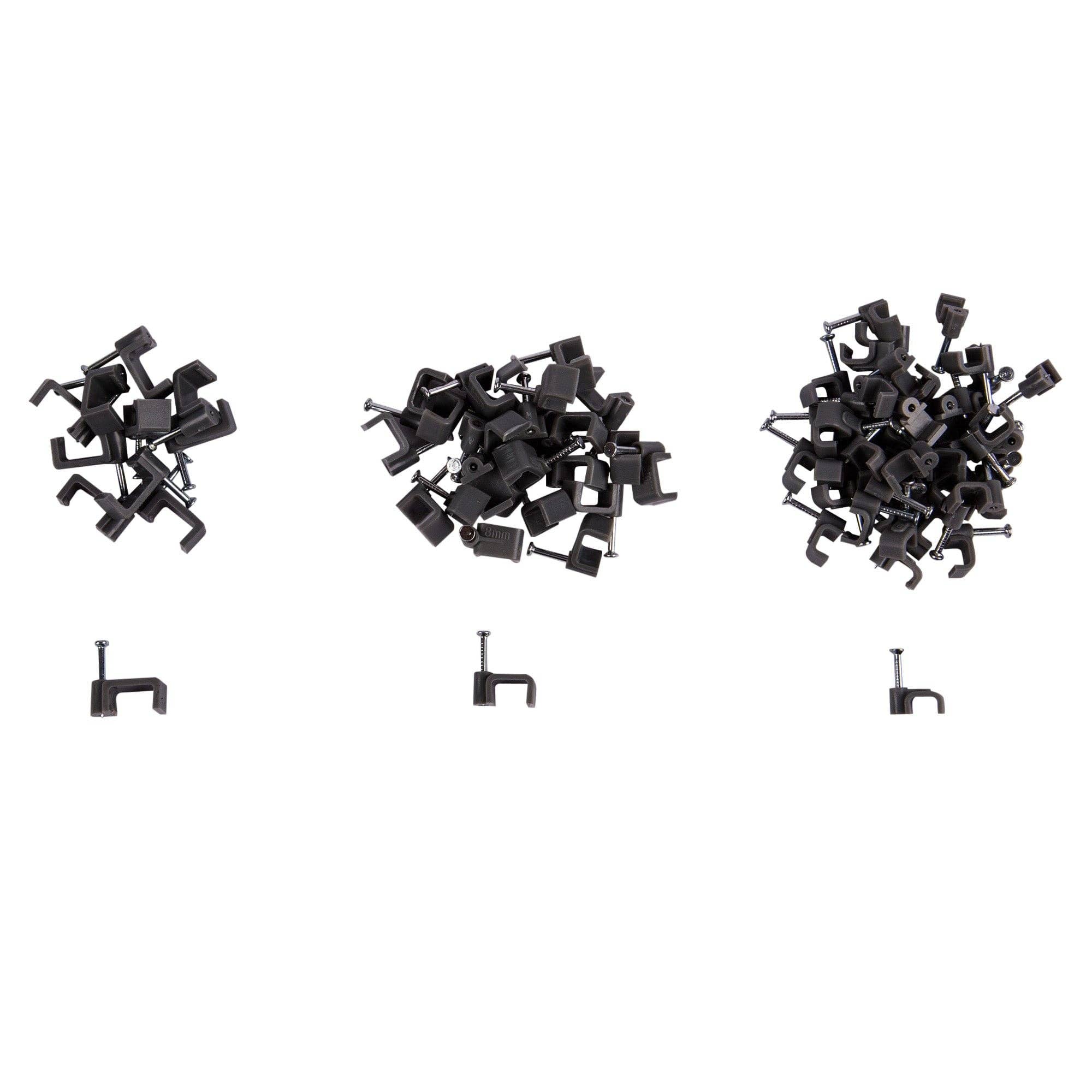 Rinkit Ltd – wholesale Craft supplies – 80pc Round Plastic Cable Clips Set - 3 Sizes - By Blackspur2